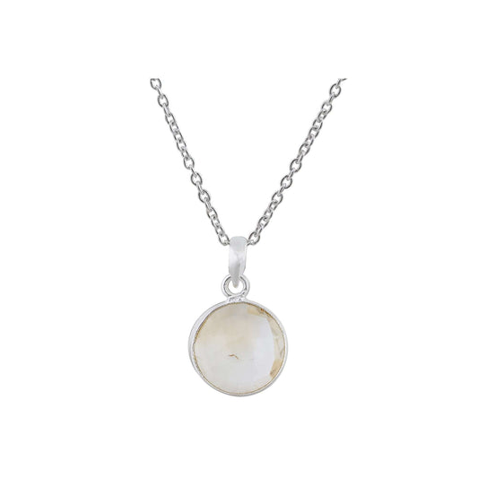 Citrine Pendant in round shape for Men handmade in Silver 925