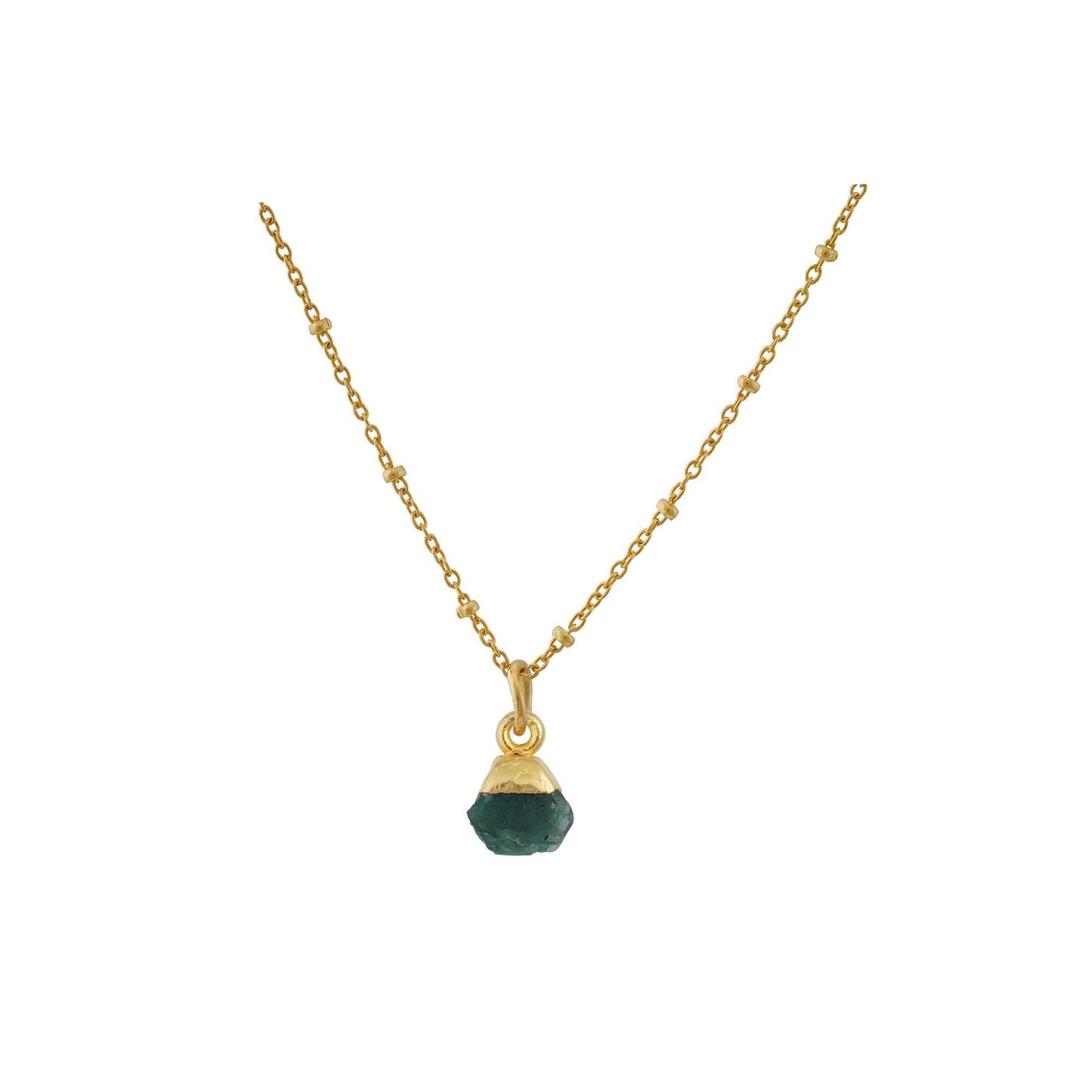 Handmade Raw Emerald Pendant in its Natural form Gold Plated