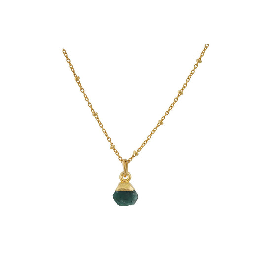 Handmade Raw Emerald Pendant in its Natural form Gold Plated