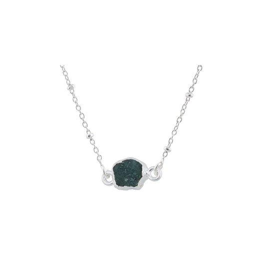 Handmade Raw Emerald Pendant in its Natural form in Silver 925