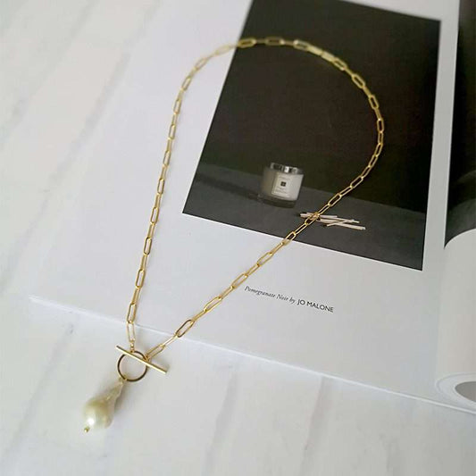 Freshwater Pearl Gladstone T-Shape Pendant Necklace
