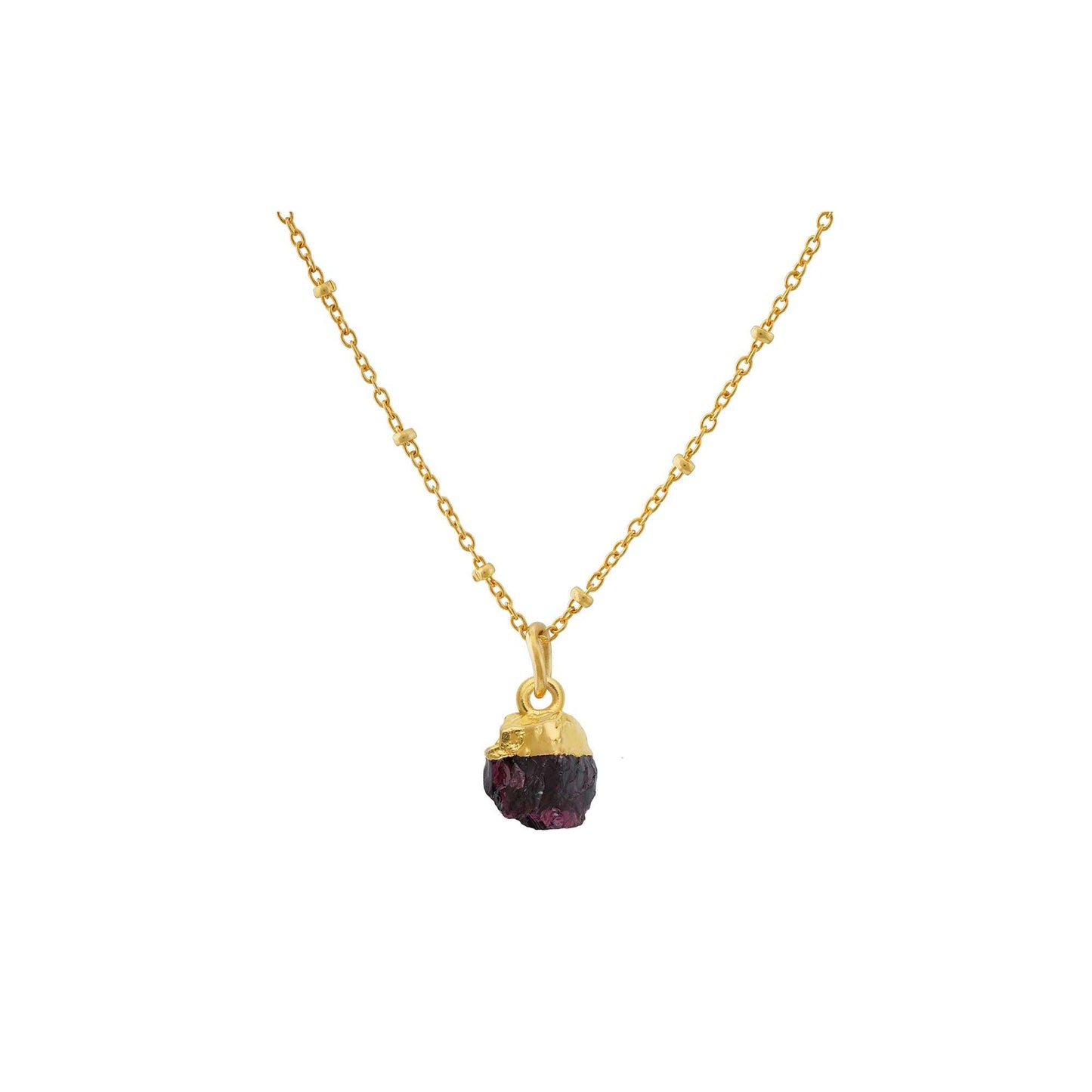 Handmade Garnet Pendant in its Natural form Gold Plated