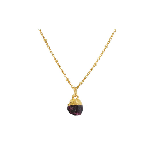 Handmade Garnet Pendant in its Natural form Gold Plated