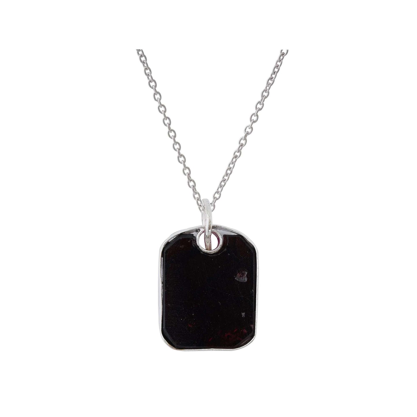 Garnet Pendant in rectangular shape for Men handmade in Silver 925