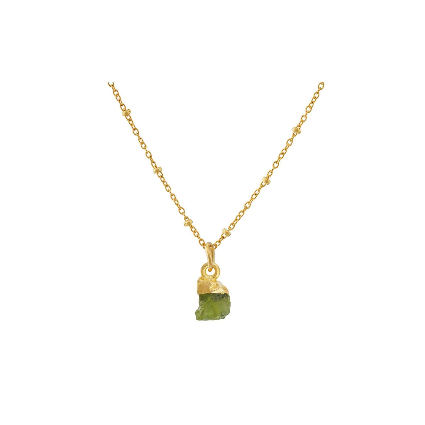 Handmade Peridot Pendant in its Natural form Gold Plated