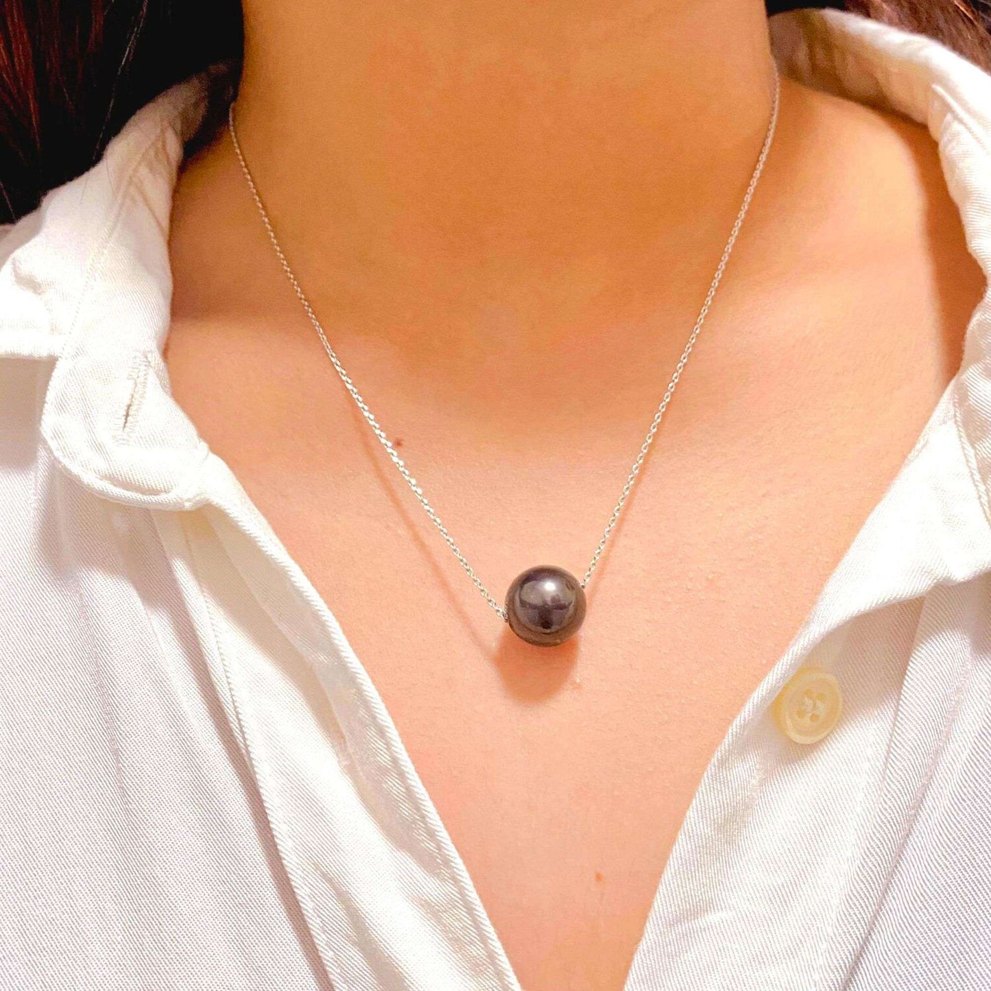 Tahitian Black Pearl Teva Pendant 12-13 mm