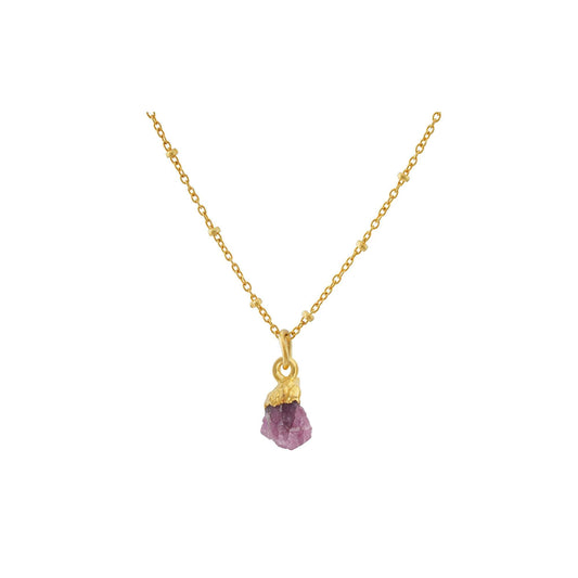 Handmade Rose Quartz Pendant in its Natural form Gold Plated