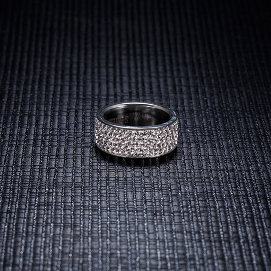 Stunning Simulated Diamond Stainless Steel Band Ring