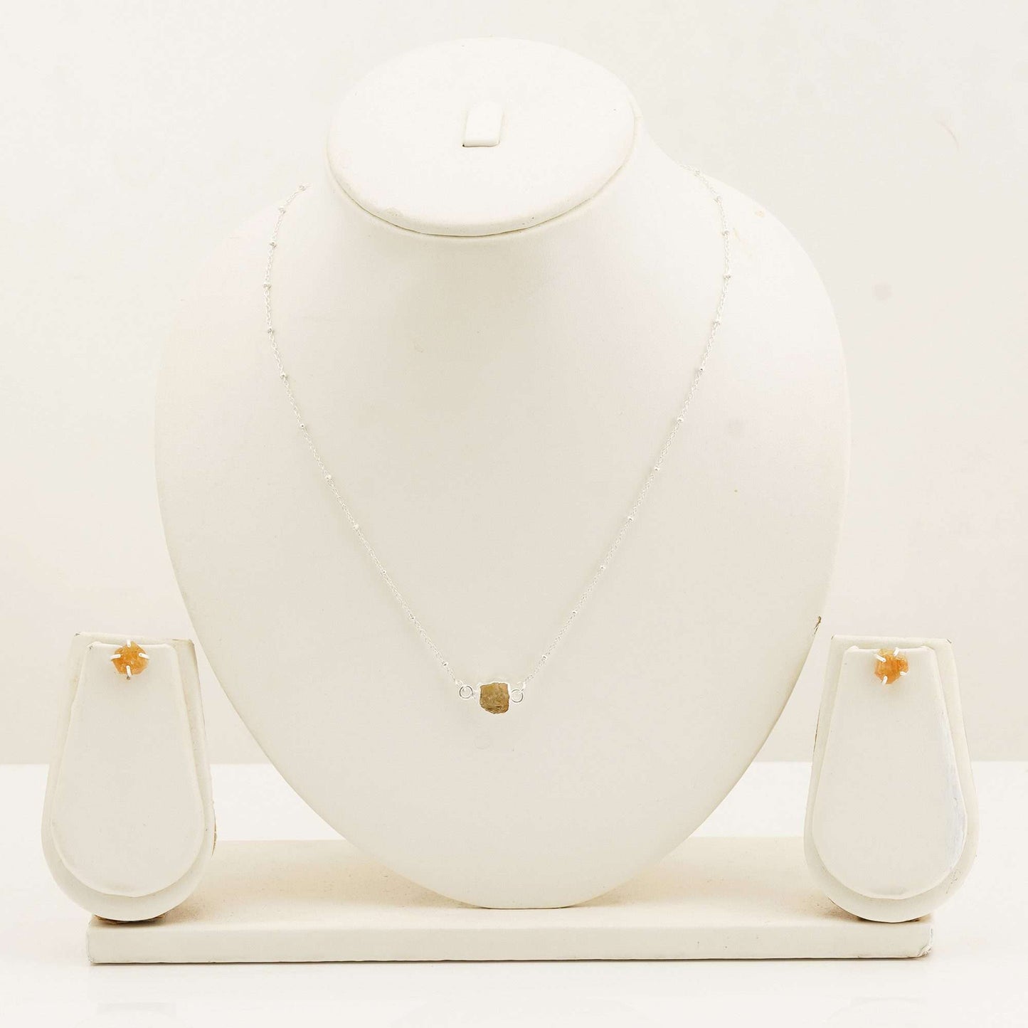 Handmade Citrine Set in its Natural form in Silver 925