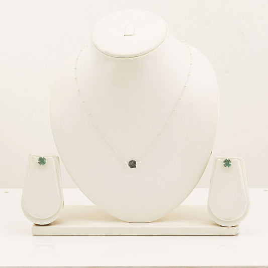 Handmade Emerald Set in its Natural form in Silver 925