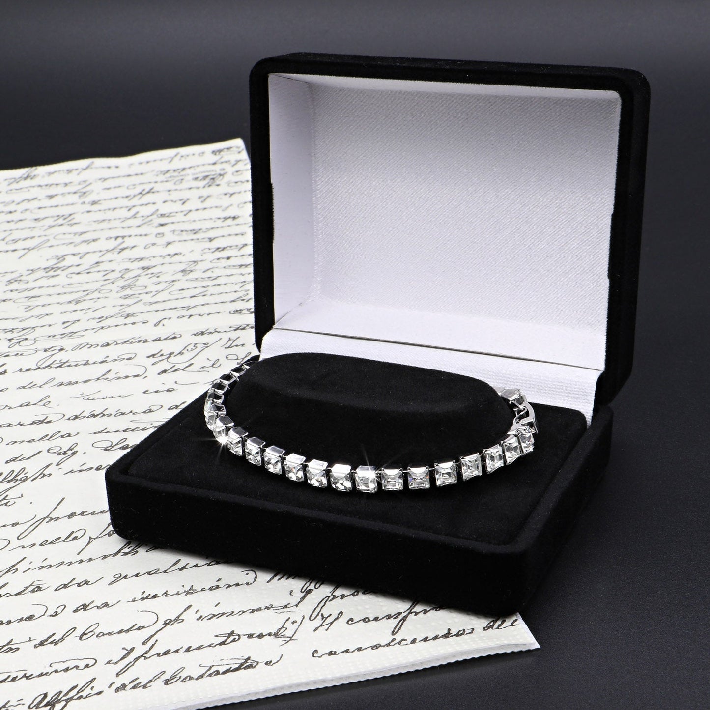 Quality Rhodium Plated Tennis Bracelet Made with SWAROVSKI® Crystals - USA Made