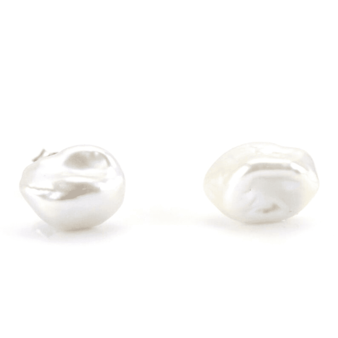 Freshwater Baroque Nara Keshi Pearl Earrings 8 – 10 MM AAA