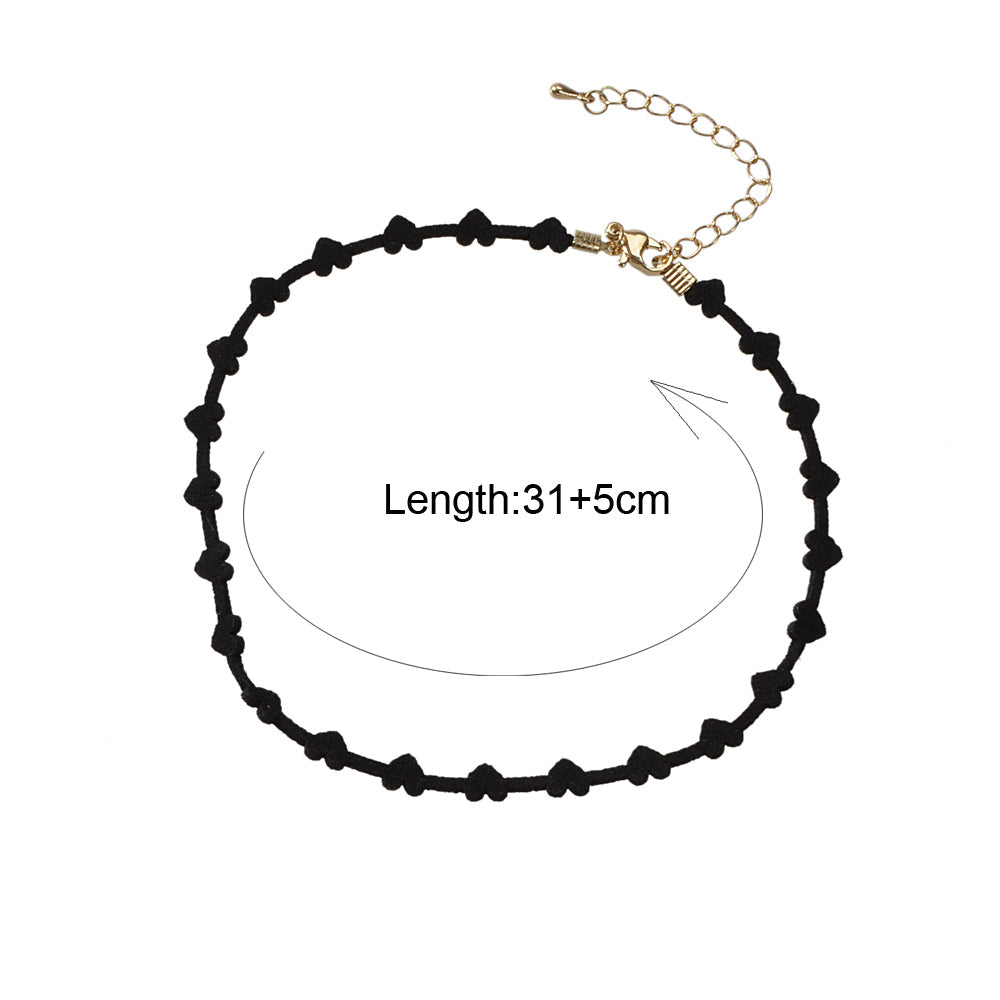 Black Heart Choker Tattoos Necklace Gothic Grunge Collar Retro Punk Jewellery