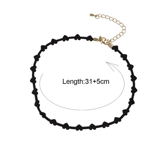 Black Heart Choker Tattoos Necklace Gothic Grunge Collar Retro Punk Jewellery