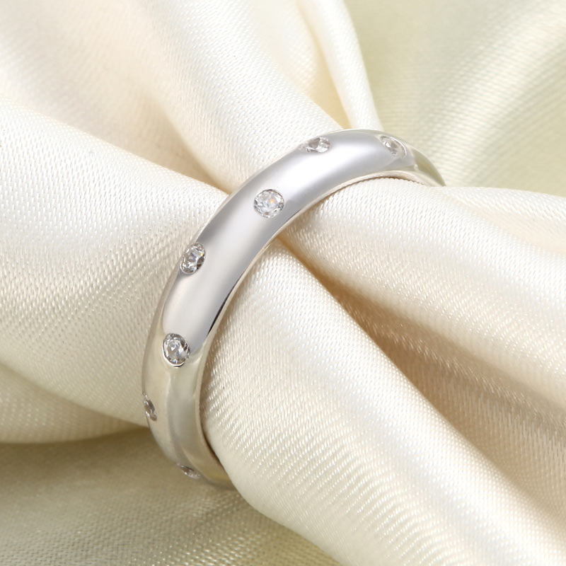 Created Diamond Wedding Band Solid Sterling 925 Silver Ring XFR8060